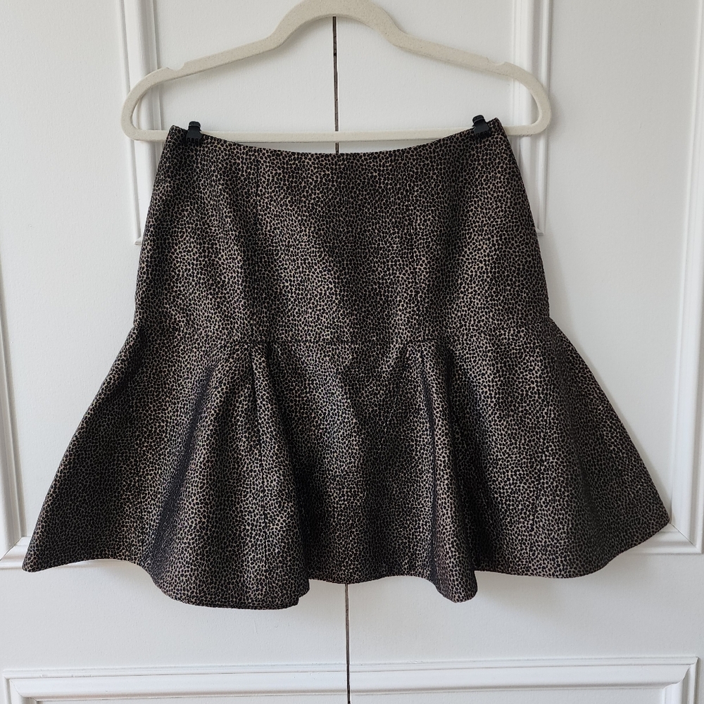 Vintage Fendi 2000s Karl Lagerfeld Animal Print Flare Mini Skirt IT 40